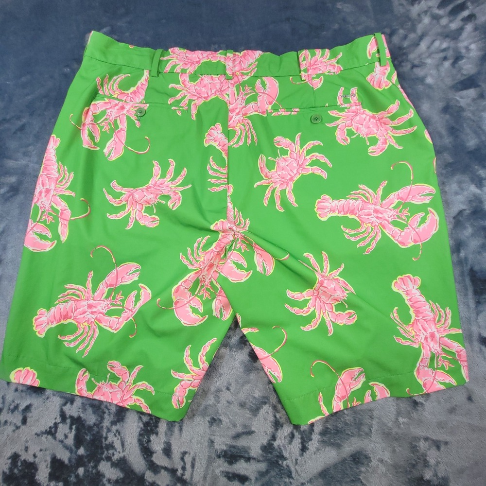 RLX Ralph Lauren Mens Green Pink Crab Lobster Golf Shorts Size 38 Stretch Prep - Picture 5 of 9